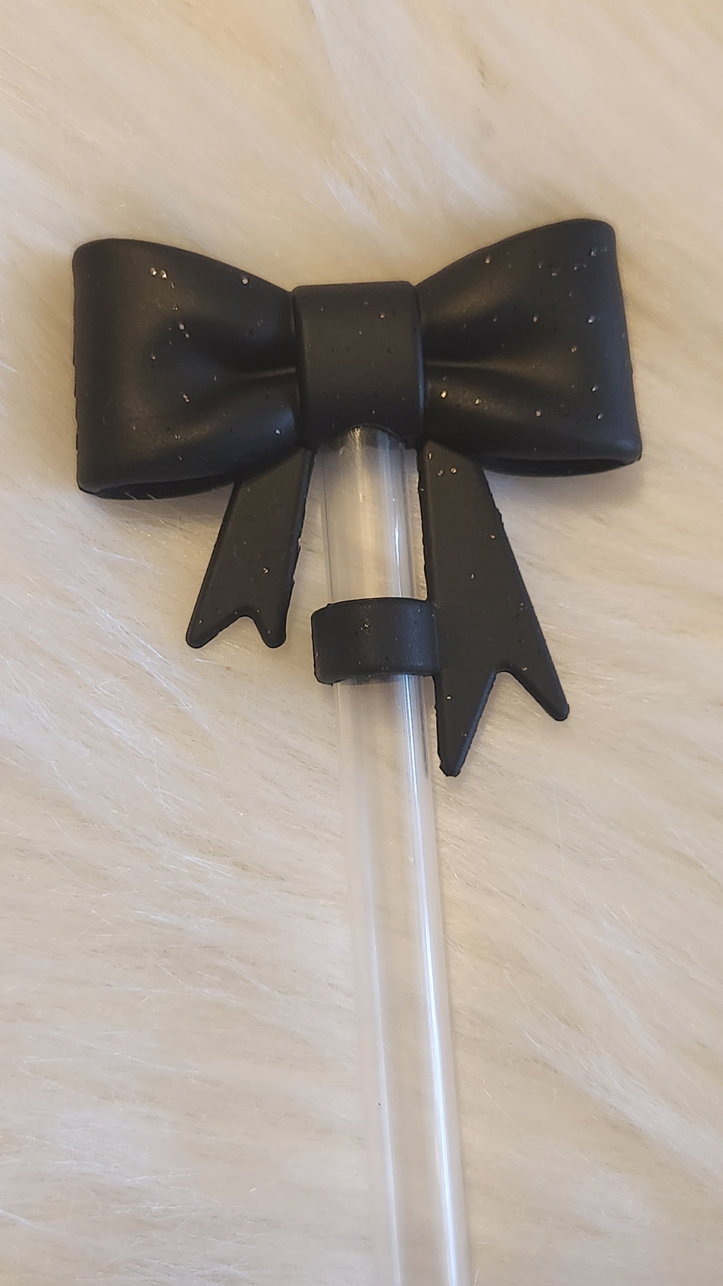 Black sparkle bow